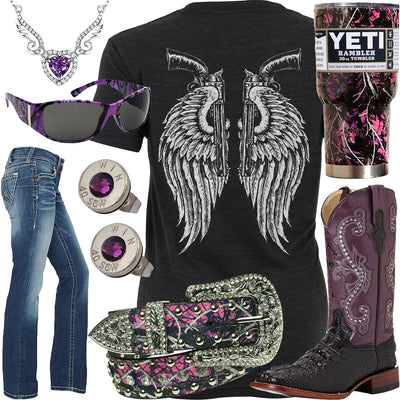 Angel Wings & Revolvers Muddy Girl Tumbler Outfit