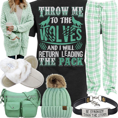 Leading The Pack Mint Plaid Pants Outfit