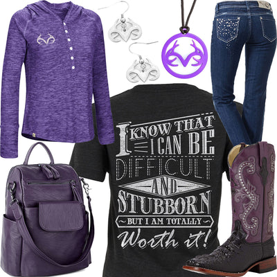 Totally Worth It Realtree Purple Hoodie Outfit