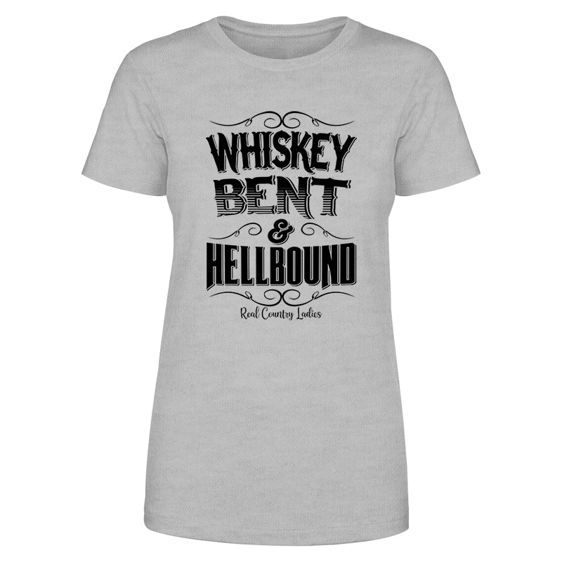 Blowout |  Whiskey Bent And Hellbound Black Print Front Apparel