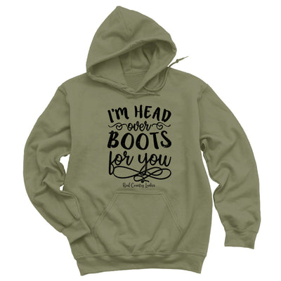 Blowout | I'm Head Over Boots For You Black Print Hoodies & Long Sleeves