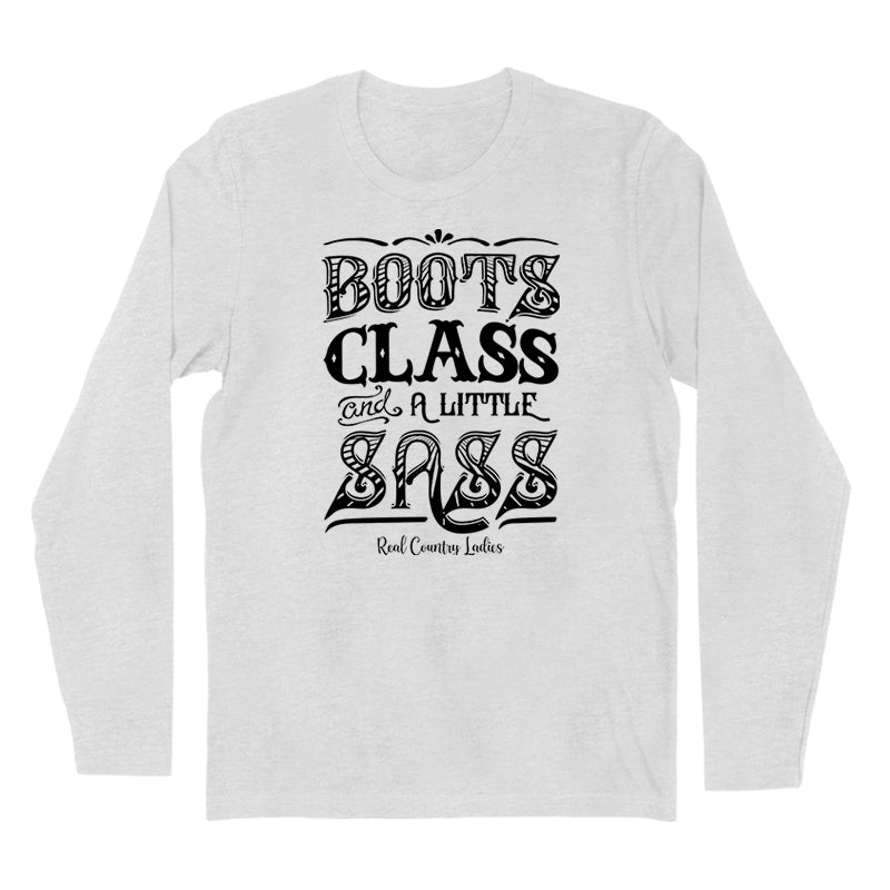 Blowout | Boots Class And A Little Sass Black Print Hoodies & Long Sleeves