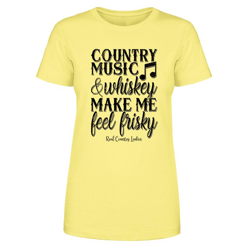 Blowout |  Country Music And Whiskey Black Print Front Apparel