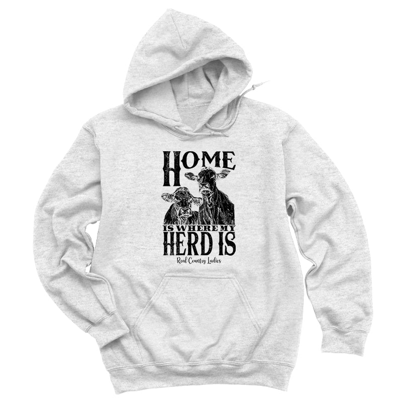 Blowout | Home Is Where My Herd Is Black Print Hoodies & Long Sleeves