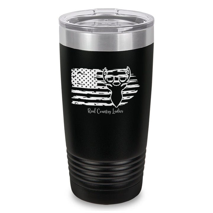 Black Friday | Deer USA Flag Laser Etched Tumbler