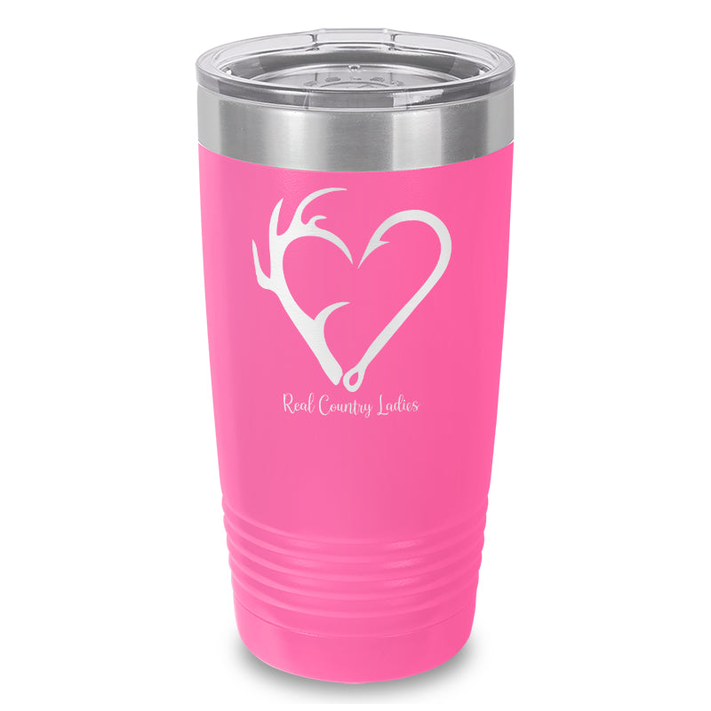 Black Friday | Hunting Fishing Heart Laser Etched Tumbler