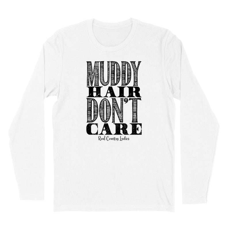 Blowout | Muddy Hair Don't Care Black Print Hoodies & Long Sleeves