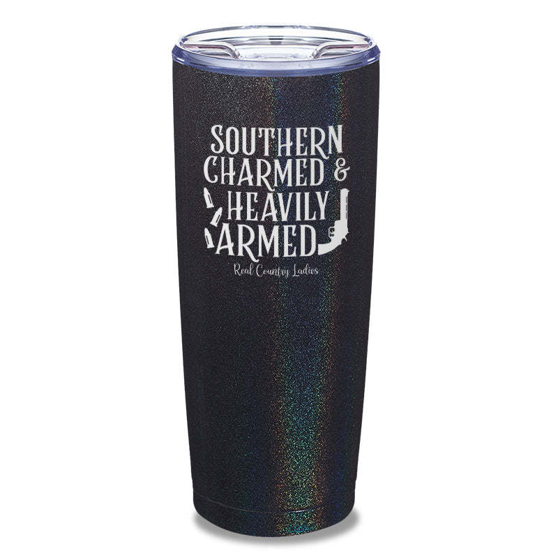 Black Friday | Southern Charmed And Heavily Armed Laser Etched Tumbler