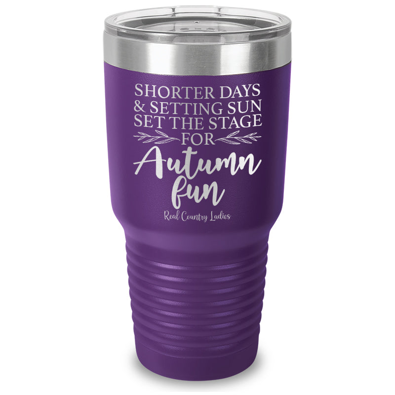 Black Friday | Shorter Days And Setting Sun Laser Etched Tumbler