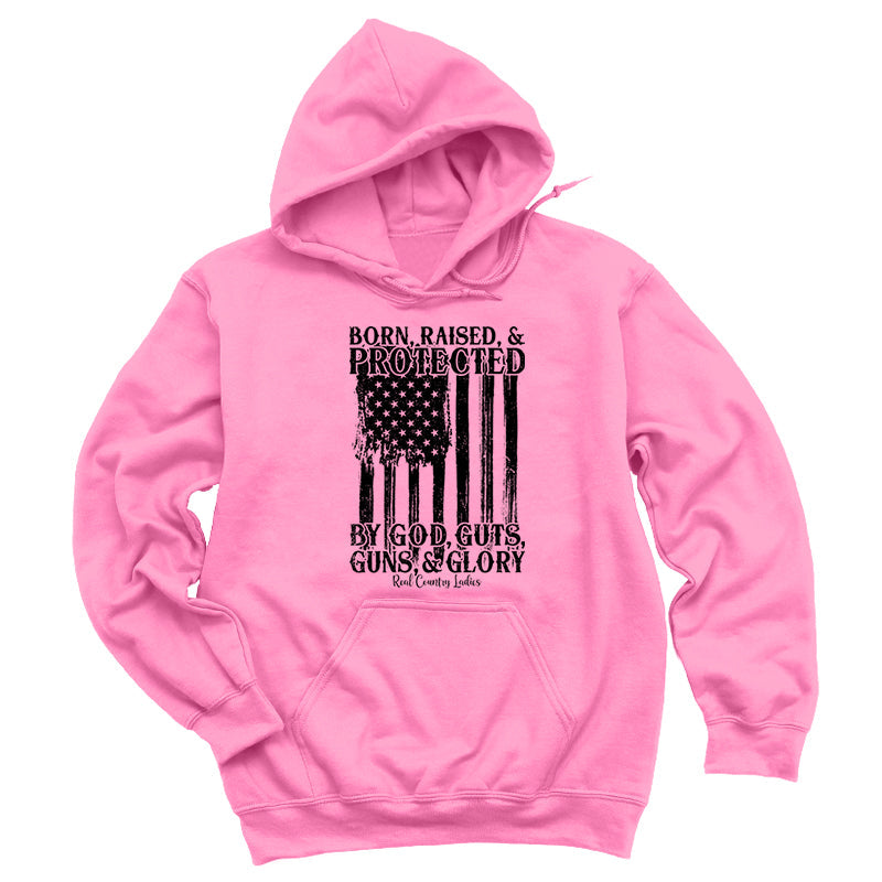 Blowout | Born Raised And Protected Black Print Hoodies & Long Sleeves