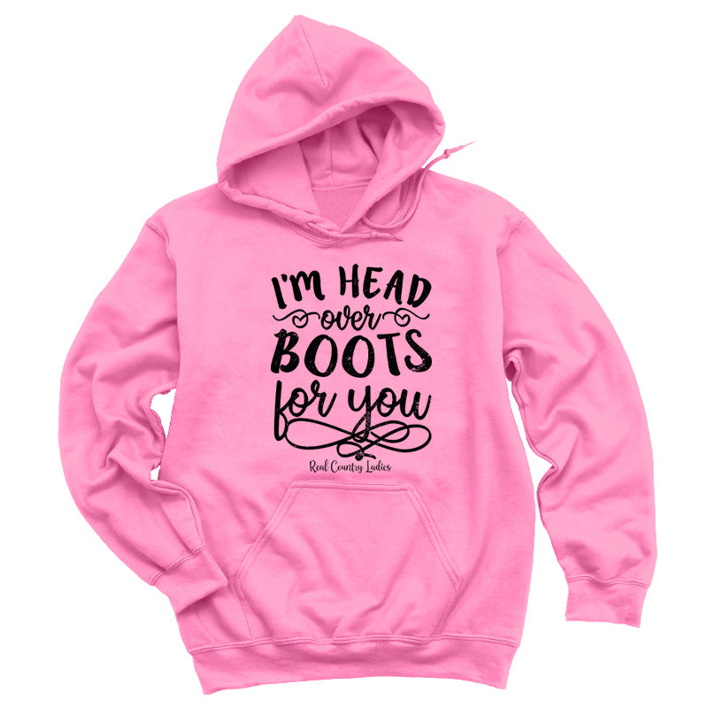 Blowout | I'm Head Over Boots For You Black Print Hoodies & Long Sleeves