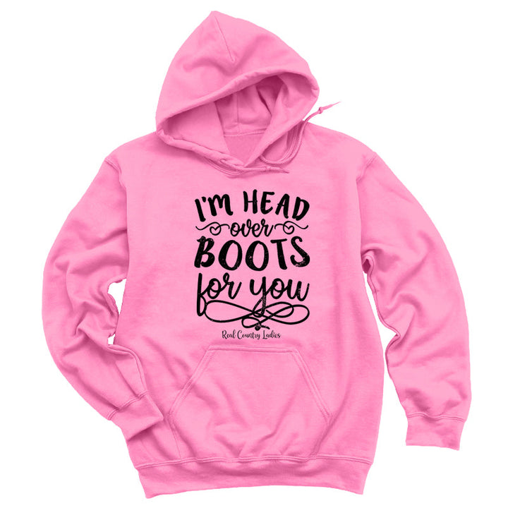 Black Friday | I'm Head Over Boots For You Black Print Hoodies & Long Sleeves