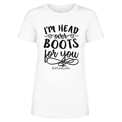 Blowout |  I'm Head Over Boots For You Black Print Front Apparel