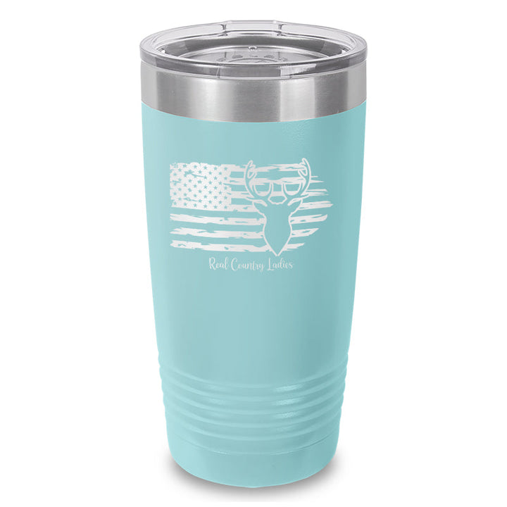 Black Friday | Deer USA Flag Laser Etched Tumbler