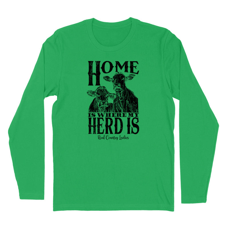 Blowout | Home Is Where My Herd Is Black Print Hoodies & Long Sleeves