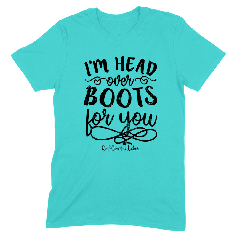 Black Friday | I'm Head Over Boots For You Black Print Front Apparel