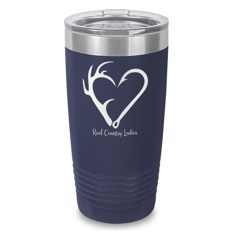 Black Friday | Hunting Fishing Heart Laser Etched Tumbler