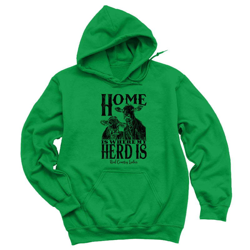 Blowout | Home Is Where My Herd Is Black Print Hoodies & Long Sleeves