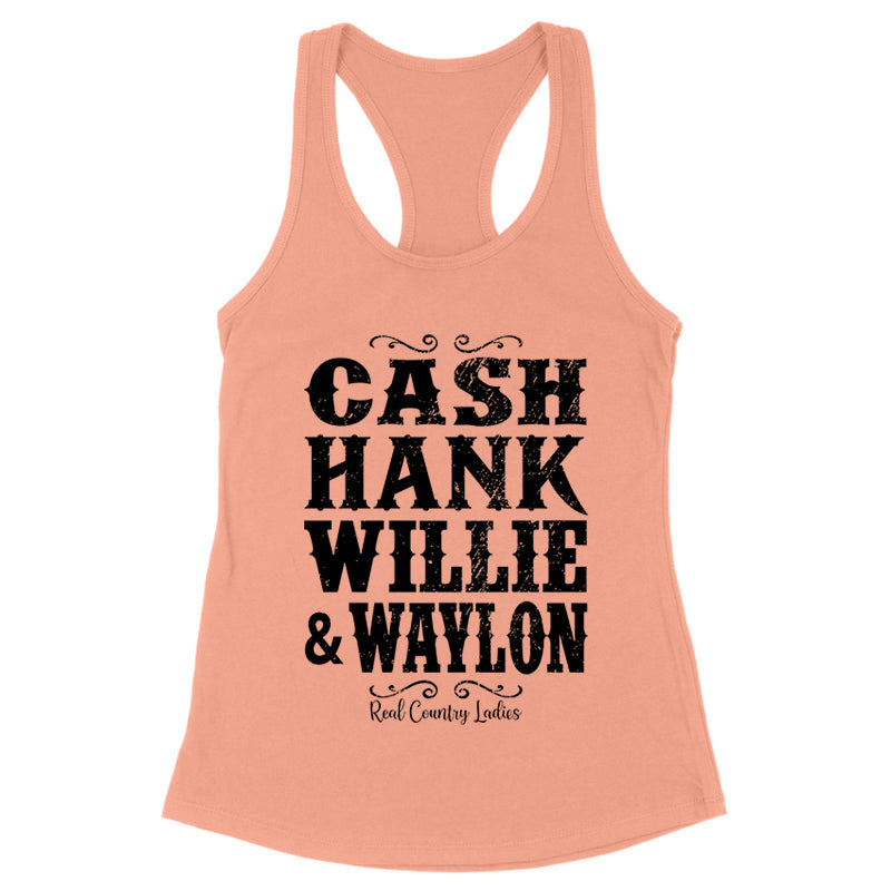 Black Friday | Cash Hank Willie Waylon Black Print Front Apparel