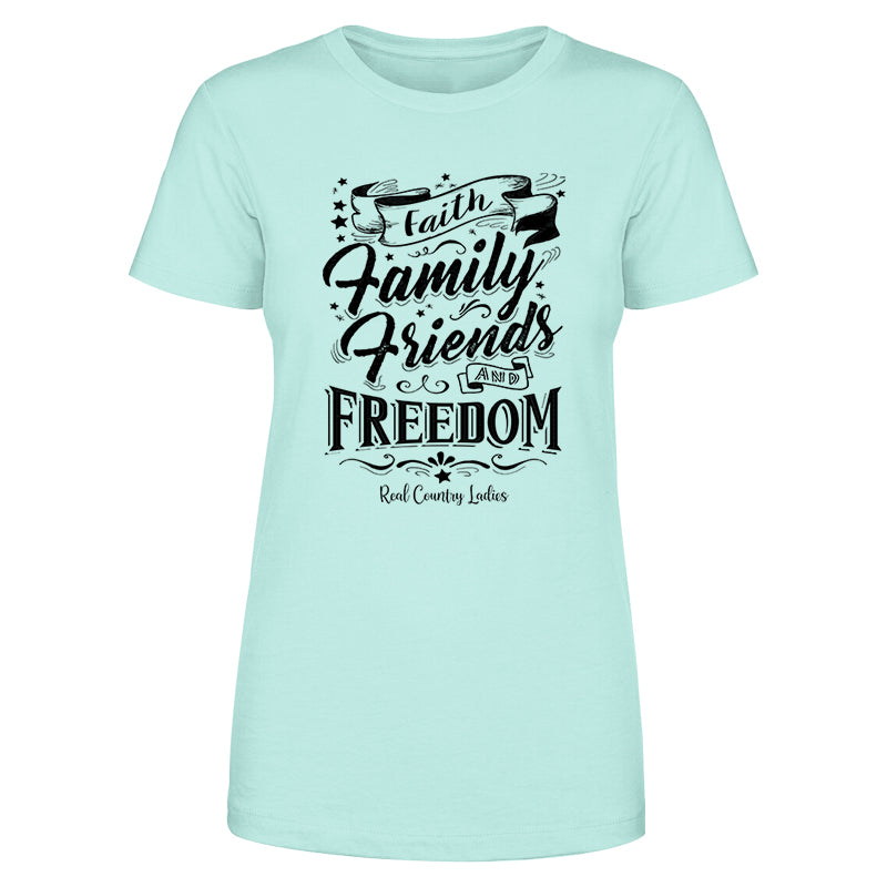 Blowout |  Faith Family Friends Black Print Front Apparel