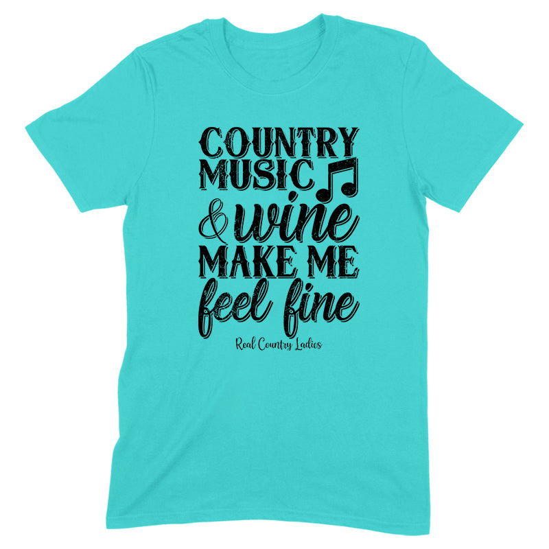 Blowout |  Country Music And Wine Black Print Front Apparel