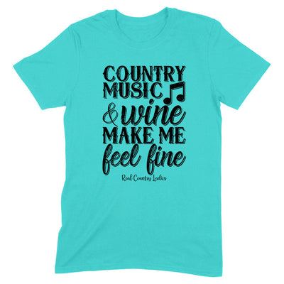 Blowout |  Country Music And Wine Black Print Front Apparel