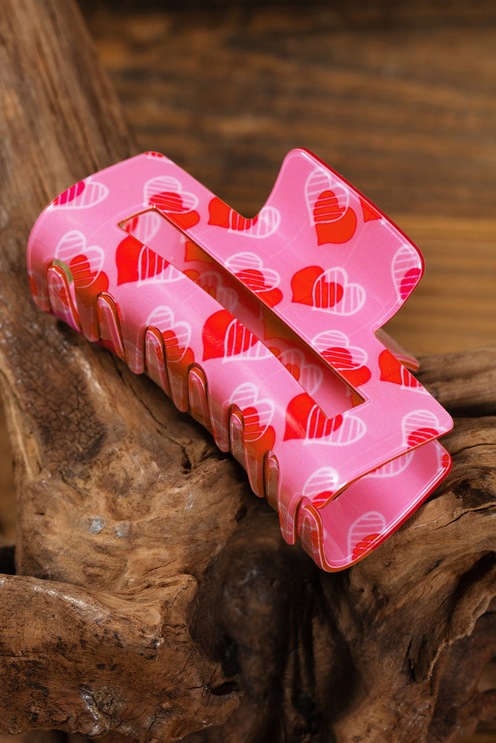 Heart Printed Claw Clip