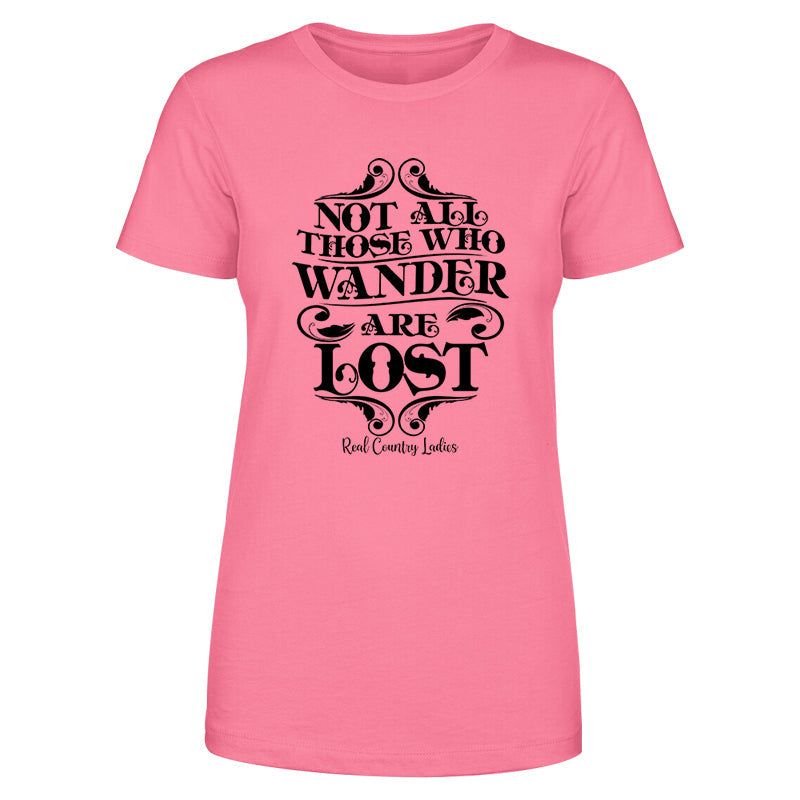 Blowout |  Not All Those Who Wander Black Print Front Apparel