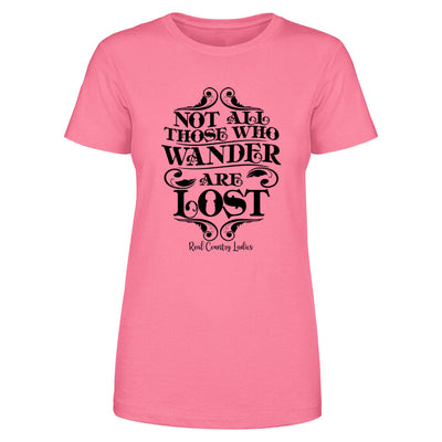 Blowout |  Not All Those Who Wander Black Print Front Apparel