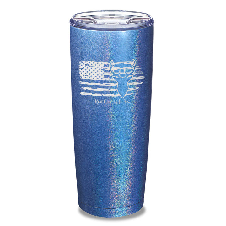 Black Friday | Deer USA Flag Laser Etched Tumbler