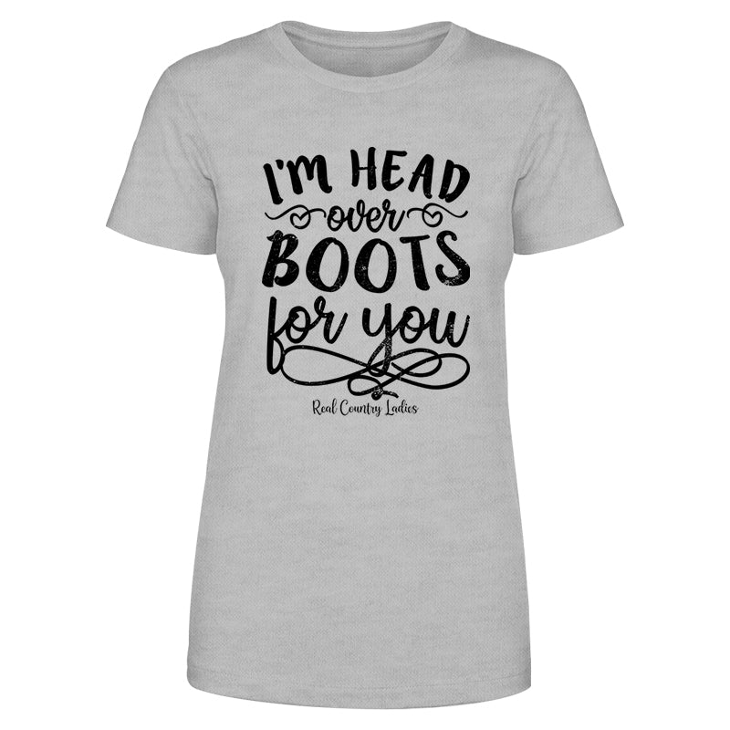 Blowout |  I'm Head Over Boots For You Black Print Front Apparel