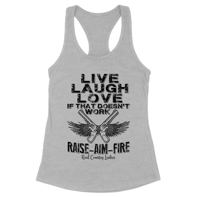 Blowout |  Raise Aim Fire Black Print Front Apparel