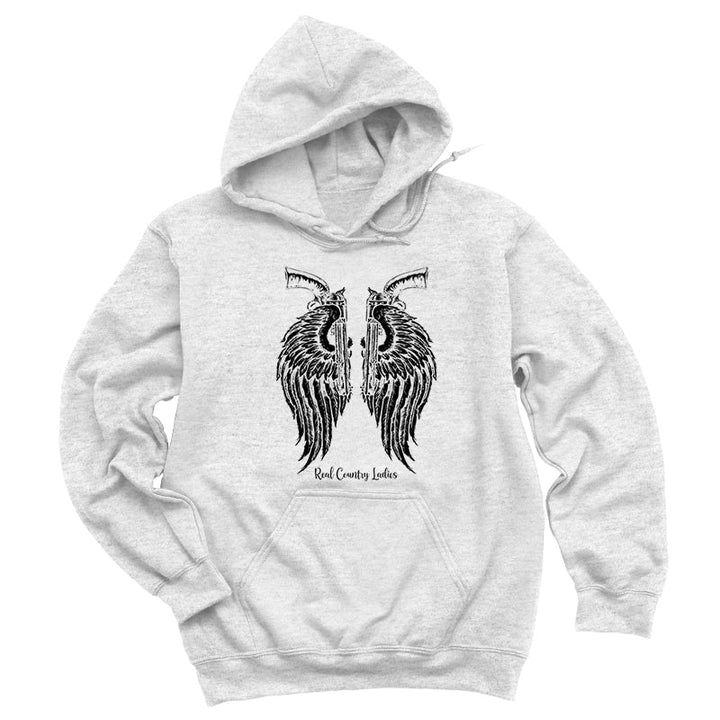 Black Friday | Angel Wings Revolver Black Print Hoodies & Long Sleeves