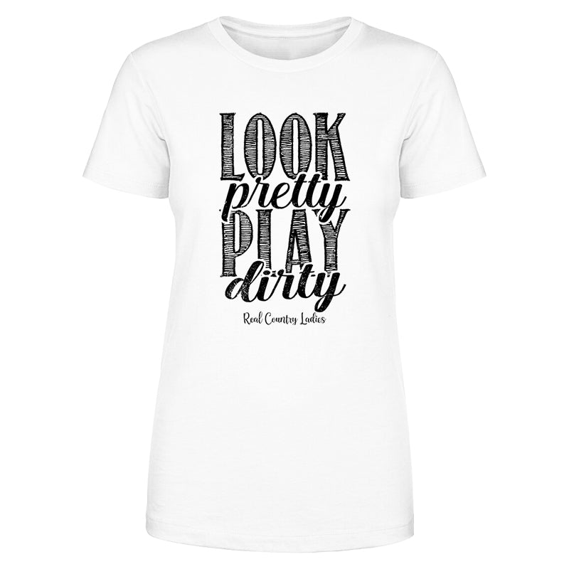 Black Friday | Look Pretty Play Dirty Black Print Front Apparel