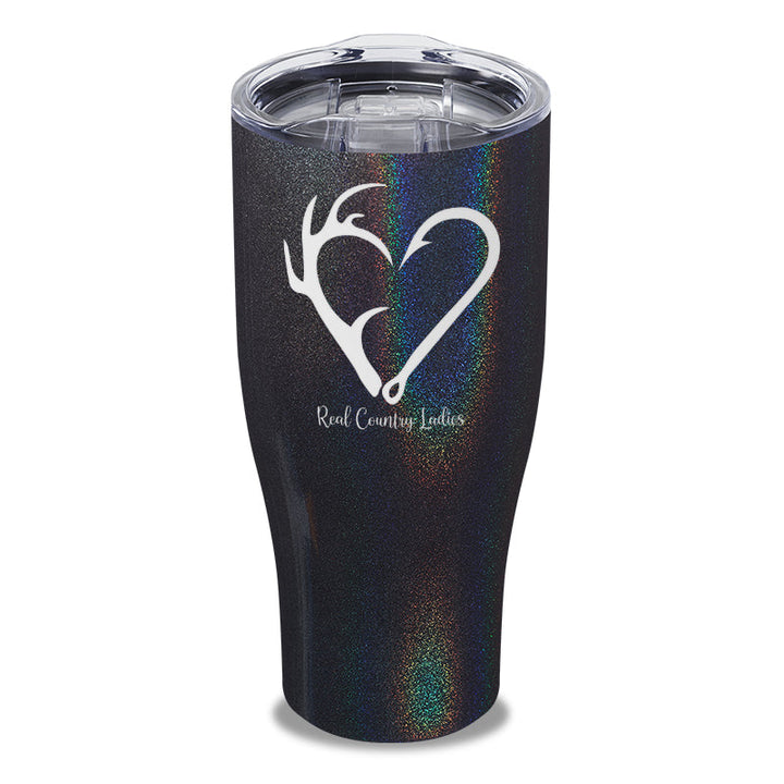 Black Friday | Hunting Fishing Heart Laser Etched Tumbler