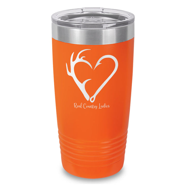 Black Friday | Hunting Fishing Heart Laser Etched Tumbler