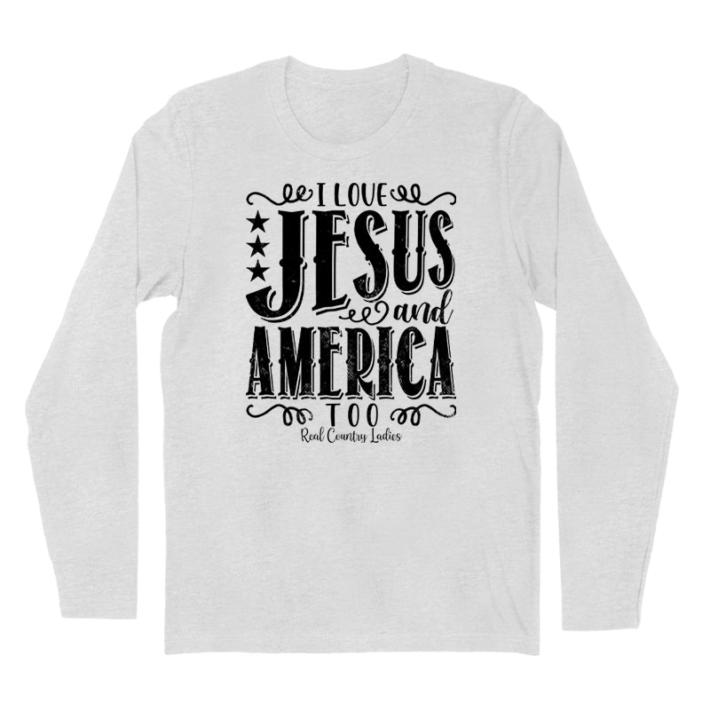 Blowout | I Love Jesus And America Too Black Print Hoodies & Long Sleeves