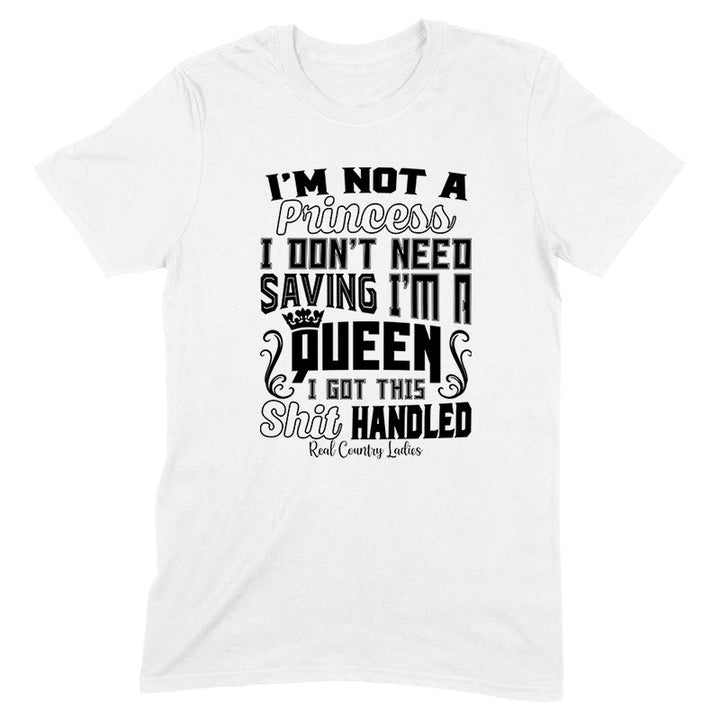 Black Friday | I'm Not A Princess Black Print Front Apparel