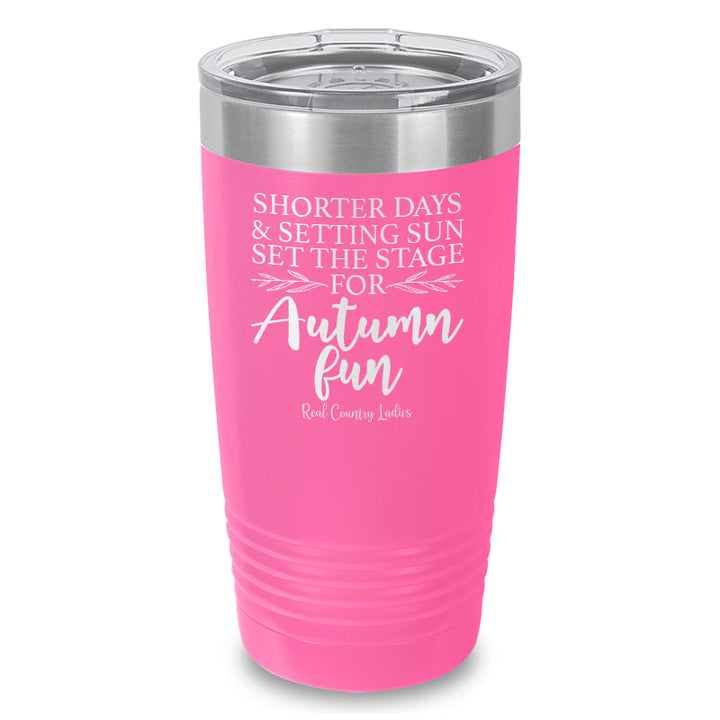 Black Friday | Shorter Days And Setting Sun Laser Etched Tumbler