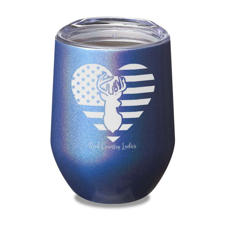 Black Friday | Flag Heart Deer Laser Etched Tumbler