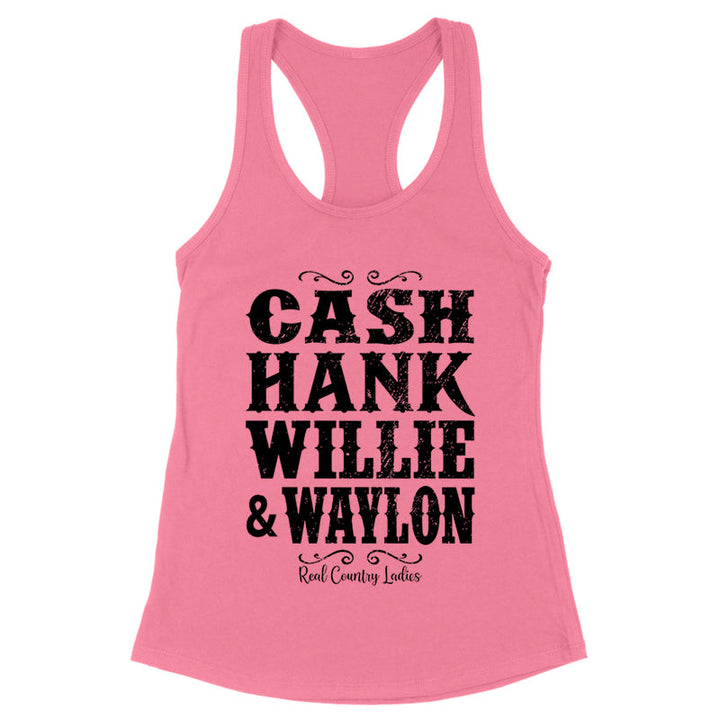 Black Friday | Cash Hank Willie Waylon Black Print Front Apparel