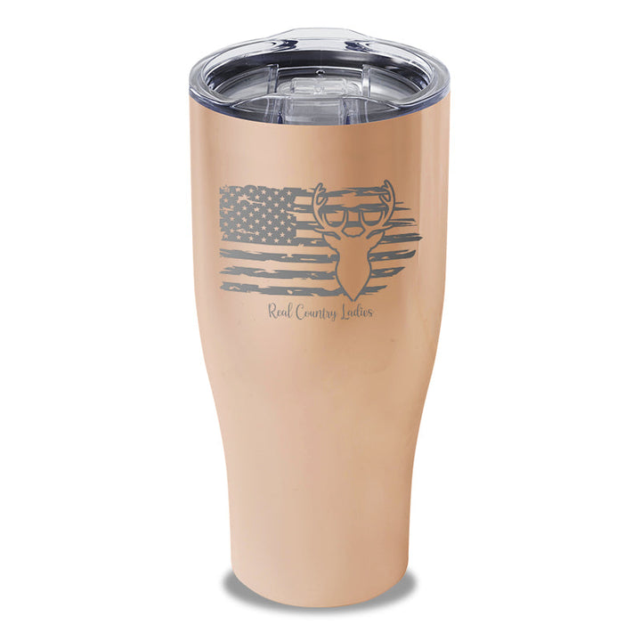 Black Friday | Deer USA Flag Laser Etched Tumbler