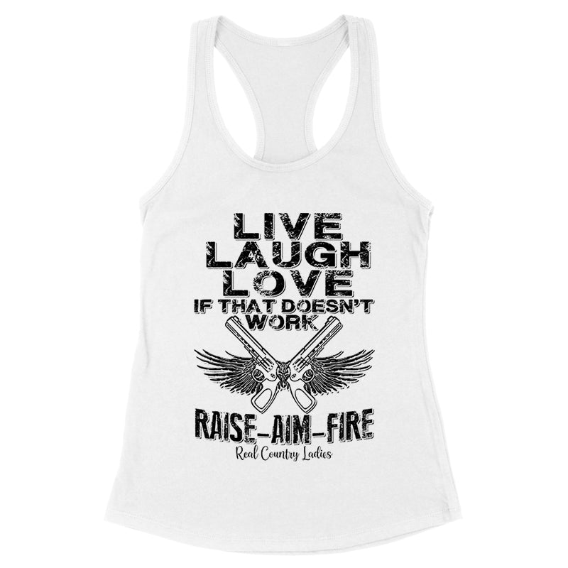 Blowout |  Raise Aim Fire Black Print Front Apparel