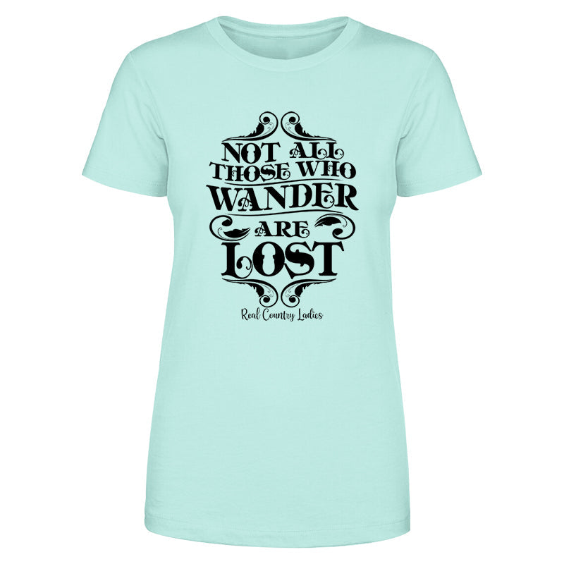 Blowout |  Not All Those Who Wander Black Print Front Apparel