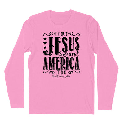 Blowout | I Love Jesus And America Too Black Print Hoodies & Long Sleeves