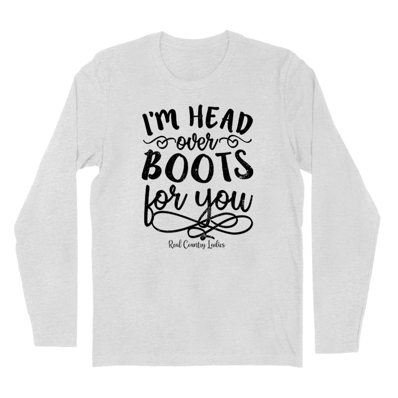 Blowout | I'm Head Over Boots For You Black Print Hoodies & Long Sleeves