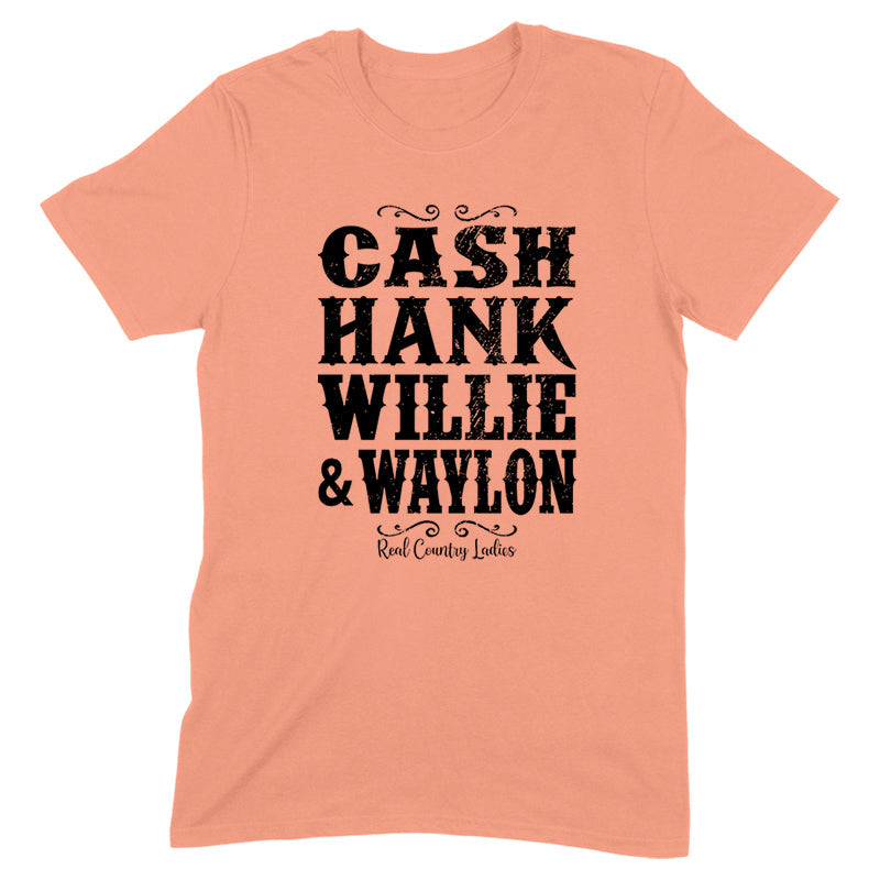 Black Friday | Cash Hank Willie Waylon Black Print Front Apparel