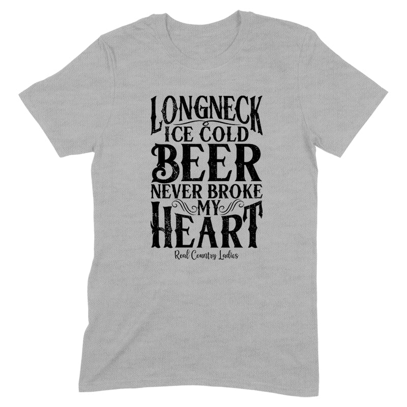 Blowout |  Longneck Ice Cold Beer Black Print Front Apparel