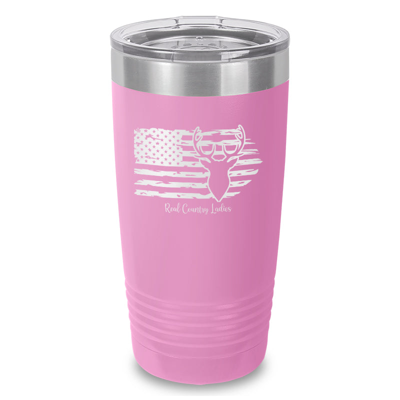 Black Friday | Deer USA Flag Laser Etched Tumbler