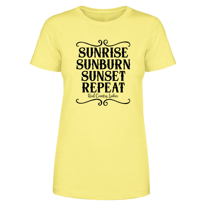 Black Friday | Sunrise Sunburn Sunset Repeat Black Print Front Apparel